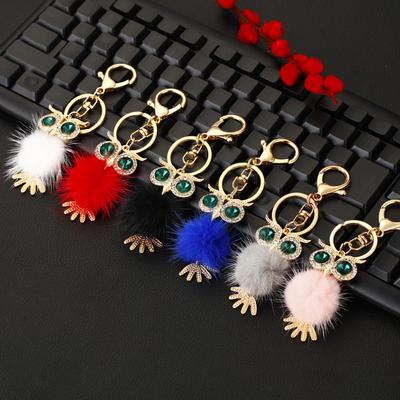 Симпатичный Плюшевая сова Автомобиль Брелок для дам Девушка Креативная сумка Кулон Брелок Кольцо Подарок