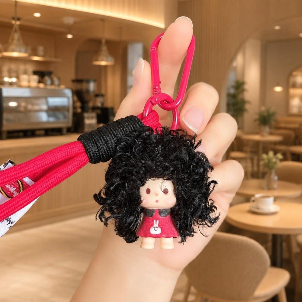 Soft Doll Keychain Cartoon Curly Hair Doll Doll Bag Charm Cute Keychain Pendant Party Favors