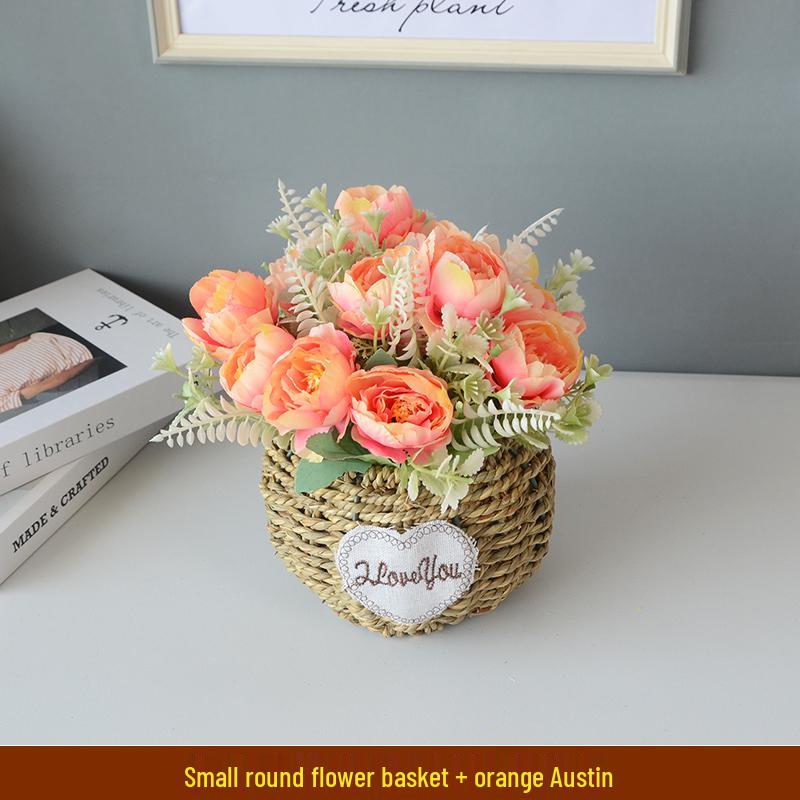 Handcrafted Willow Wicker Flower Basket for Dried Arrangements and Succulents