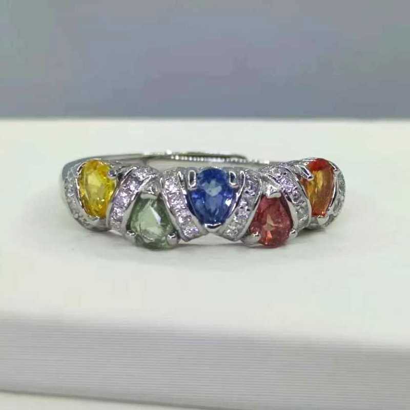 Sace Gems 925 srebro 2*2.5MM naturalne kolorowe pierścionki z szafirem dla kobiet zaręczyny, koktajlowe przyjęcie Fine Jewelr