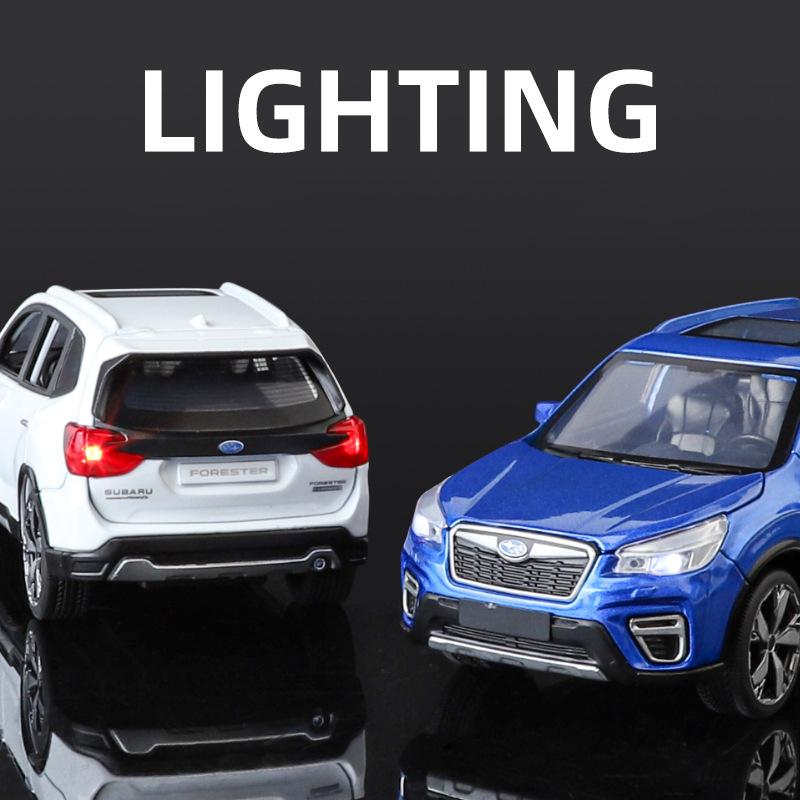 1/30 Subaru Forester SUV Alloy Muscle Car Model Sound and Light Pull Back Children's Toy Collectibles Birthday Gift