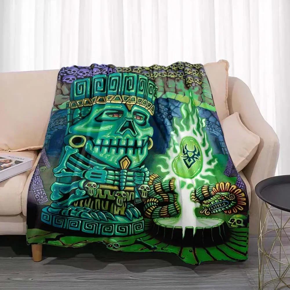 Tiki Bar Fashion Flannel Throw Blanket Summer Beach Aloha Hawaii Funny Accessories Man Cave Party Home Decor for Pub Club