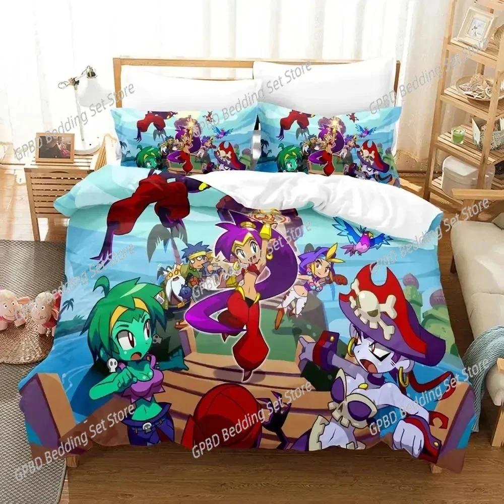 Comforter Anime Game Shantae 12 Genie Hero Bedding Set 3D Printed Suitable For Bedroom Kids Home Textile