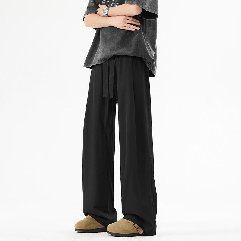 Mingge | Summer New Wide-leg Drape Pants Men's Solid Color Versatile Loose Straight Casual Pants