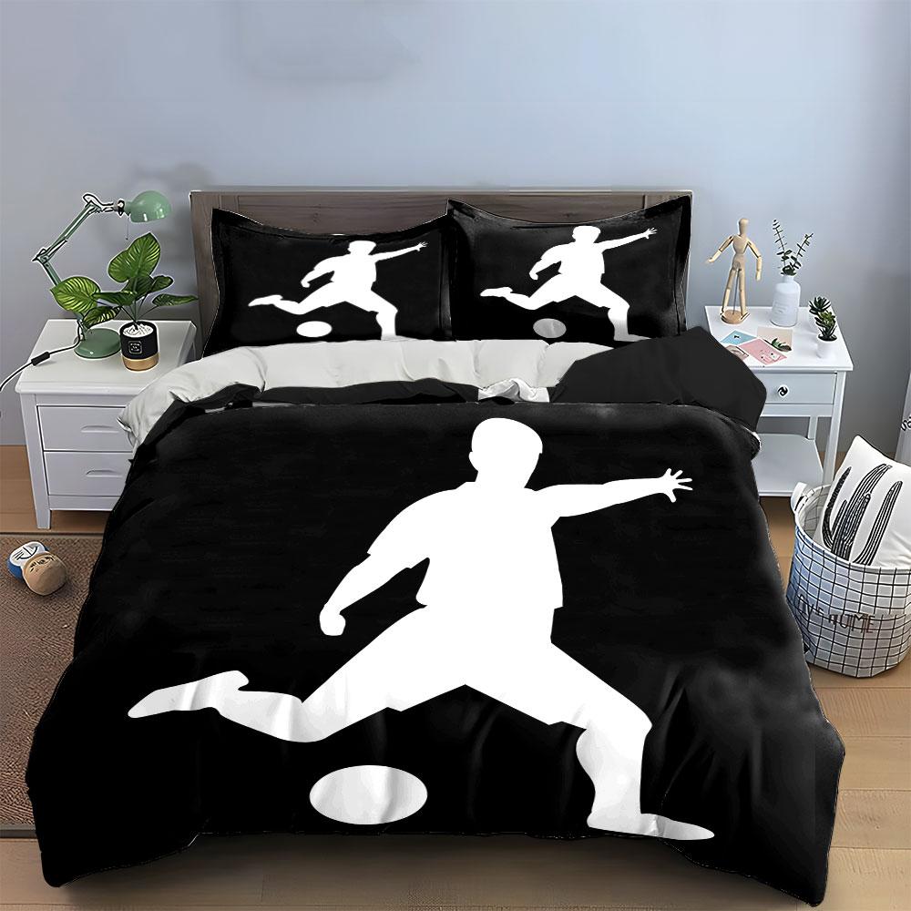 Soccer players with ball. Bedding sets Duvet cover sets Duvet covers Pillowcases(1 * Duvet Cover 2 * Pillowcases, without duvet insert)