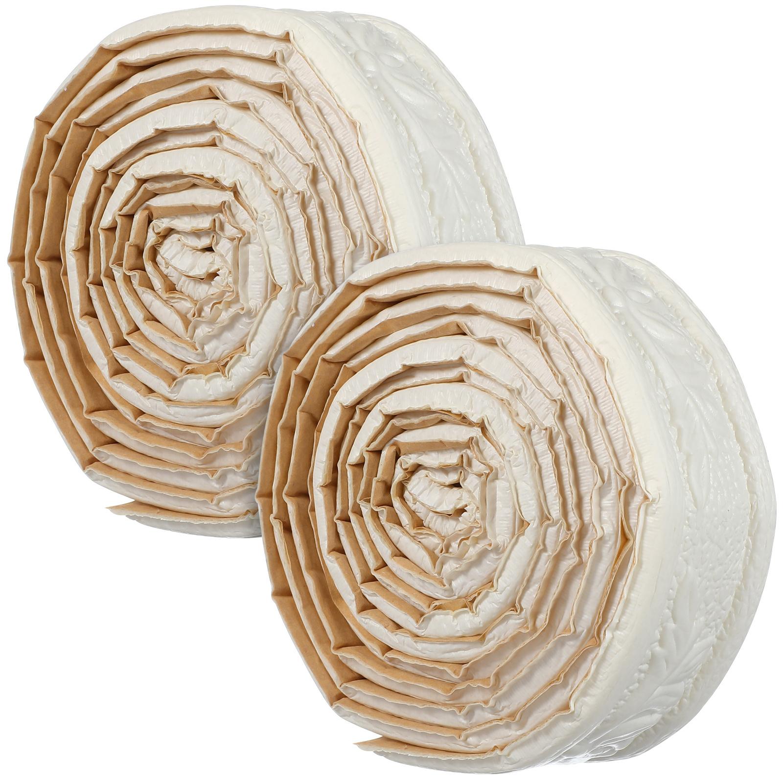 2 рулона Самоклеящаяся настенная бордюрная лента Обои-бордюр Плинтусная окантовочная полоса Водонепроницаемая настенная отделка для дома, отеля, ванной комнаты, кухни China Mainland