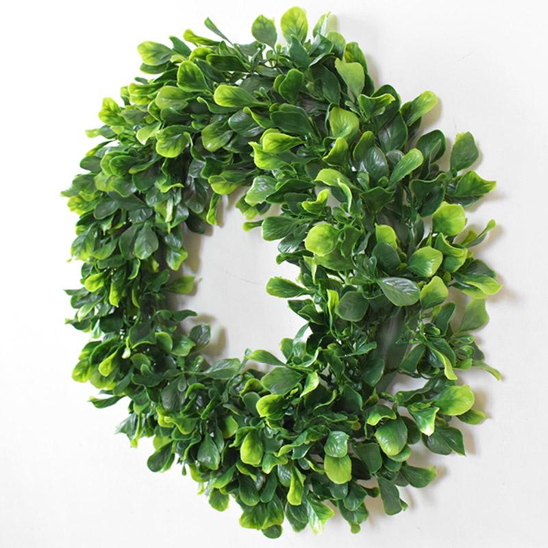 Artificial Green Leaves Wreath Front Door Wreath for Home Indoor Outdoor Decoration