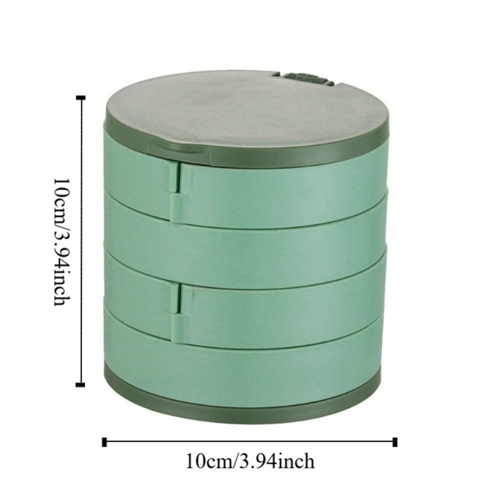 with Lid Desktop Storage Box Multilayer Earring Ring Box Rotating Plastic Stand  Women