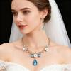Elegant Crystal Rhinestone Bridal Jewelry Set: Alloy Flower Necklace & Earrings