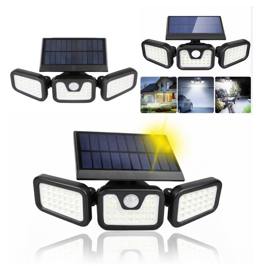 Solar Garden Lamp, Outdoor Street Lamp with Sensor, Wall-mounted, 3-in-1 LED