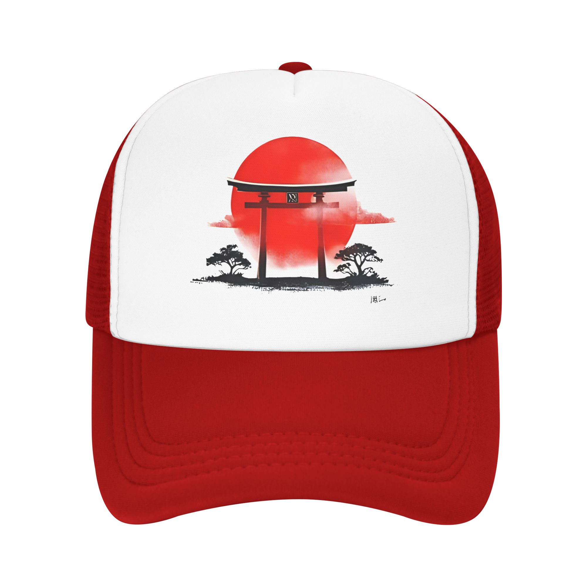Japan Flag Japanese Torii Gate Rising Sun Minimalist Art Baseball Cap  Outdoor Sport Sun Hats Spring Unisex-Teens Snapback Cap One Size
