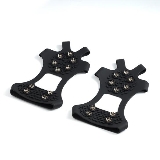 1 Pair Ice Cleats Crampons with 10 Studs Men Women Winter Outdoor Walking Ice Snow Traction Grips Non-slip Shoes Boot Spikes Grippers