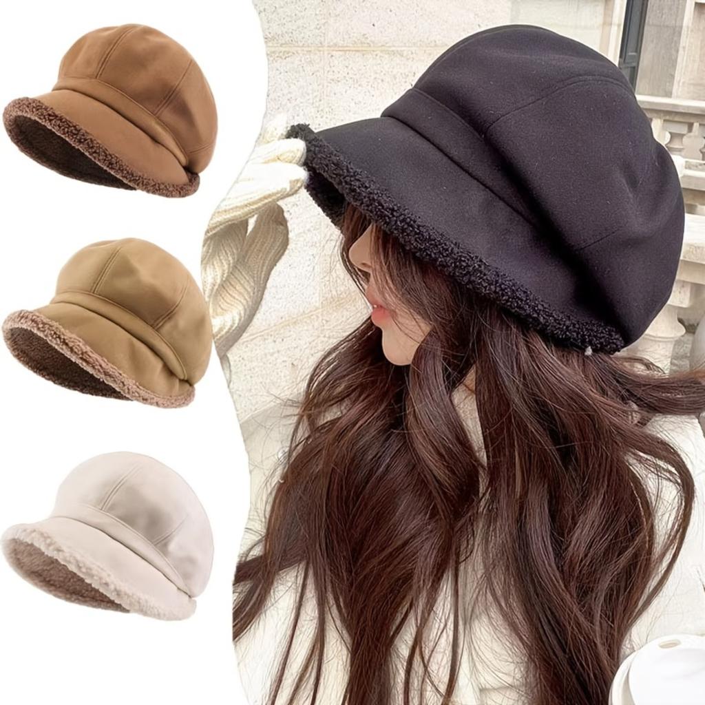 Women's Winter Built-in Ear Muffs and Yarn Cap - Non Elastic, Suitable for Cold Weather, Comfortable Texture Fabric