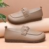 Womens Flat Loafers Casual Slip-On Shoes Round Toe PU Leather Comfortable Non-Slip Rubber Sole
