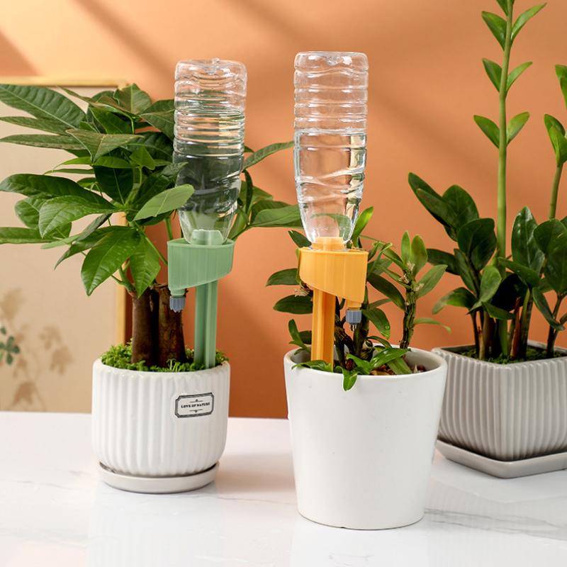 4pcs/set Updated Design Self Watering Spikes, Auto Plant Watering Devices with Adjustable Drip Valve