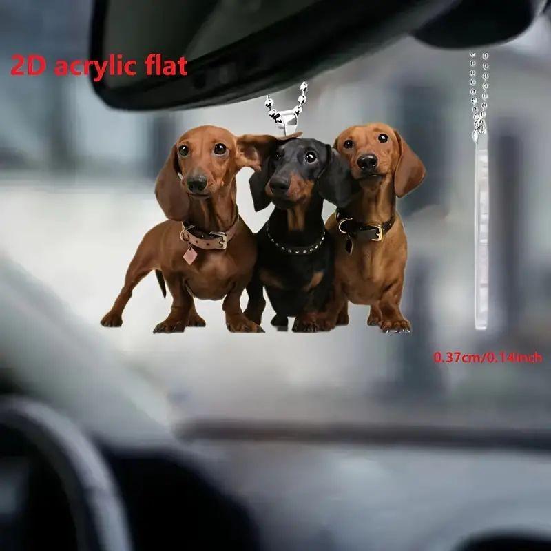 Acrylic Dog Cute Car Hanging Ornament For Rearview Mirror Simple Interior Decoration