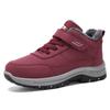 Women's Winter Plush Velcro Cotton Snow Boots, Thick Warm Large Size, Round Toe Walking Shoes.