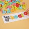 Ungiftiges Holz-Buchstabierspiel für Kinder, Buchstaben-Kognition, Wort-Buchstabieren, Zuordnungs-Karte, Tierbuchstaben, Bildung, Lernen, Lernspielzeug
