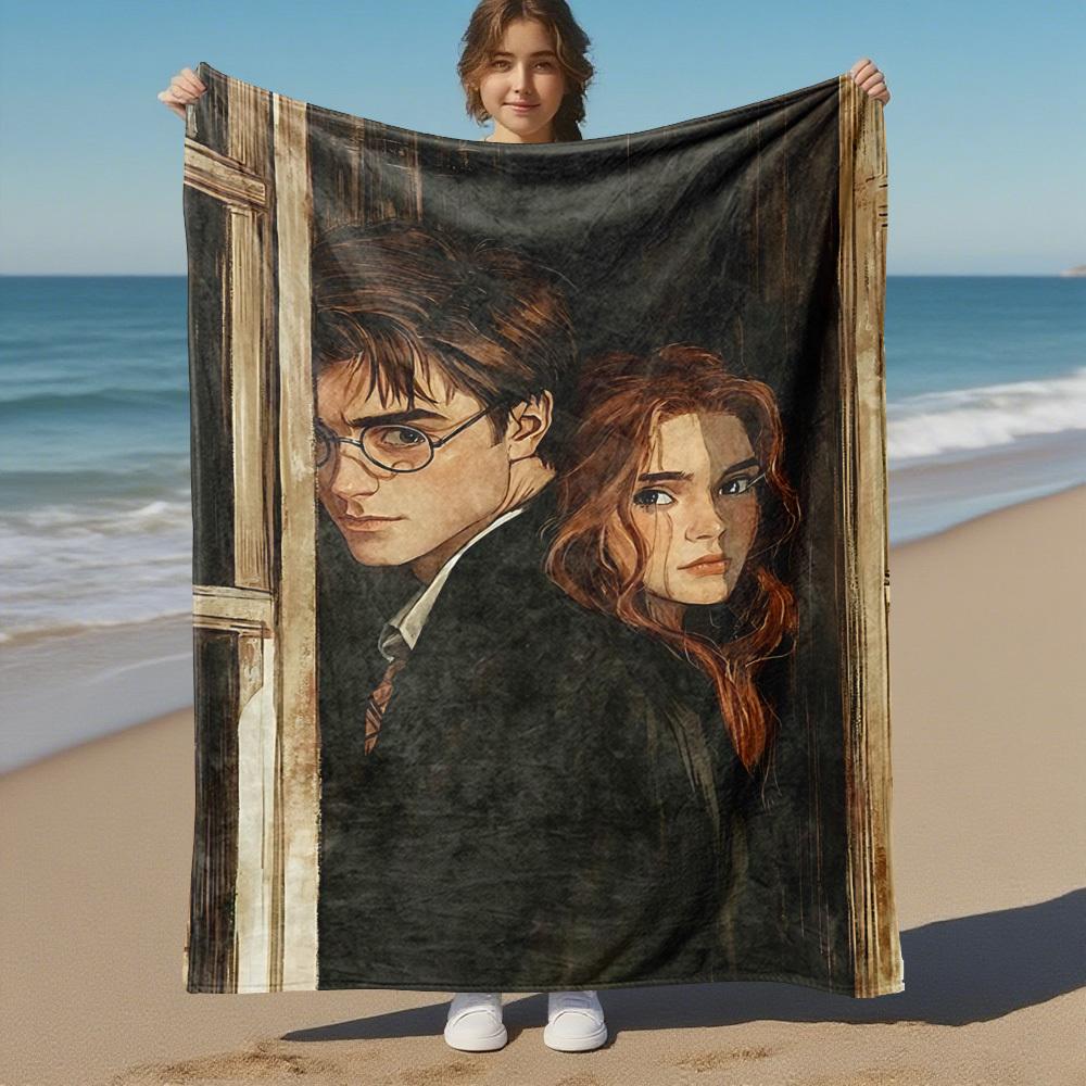 1pc Harry Potter Hermione Granger Hogwarts Outdoor Flannel Throw Blanket All Season Soft Warmth,Home Decor 1031170