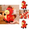 Horse Year Mascot Plush Toy With Flower Embroidery Design For Lunar New Year Gifts And Celebrations