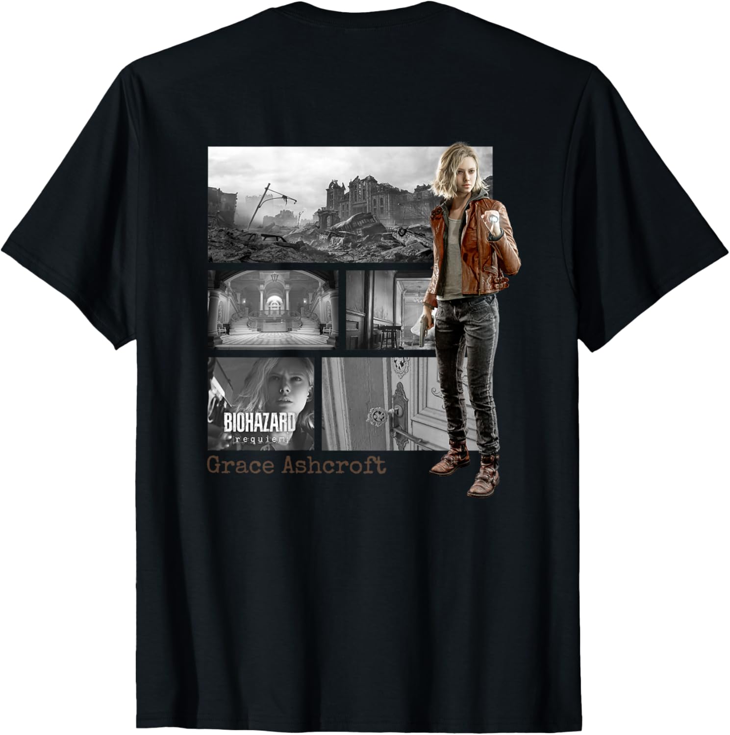 

Grace Ashcroft Raccoon City Survivor TShirt Resident Evil Requiem Zombie Killer RE4 Remake Style Horror Game Merch 4XL
