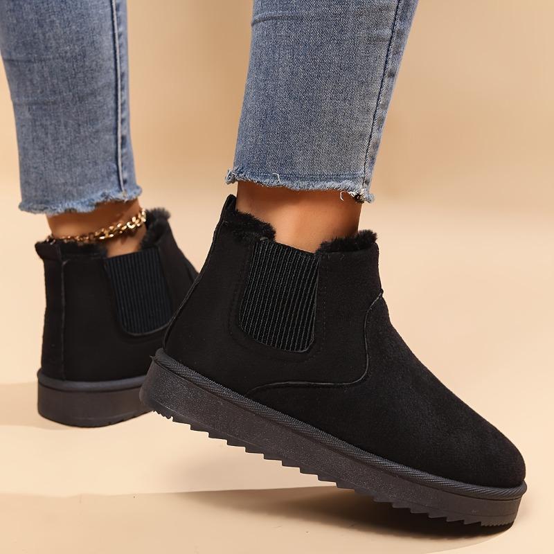 New Thickened and Velvet Large Size Winter Fashion Warm One-pedal Short Boots Cotton Shoes Women's Snow Boots Foreign Trade