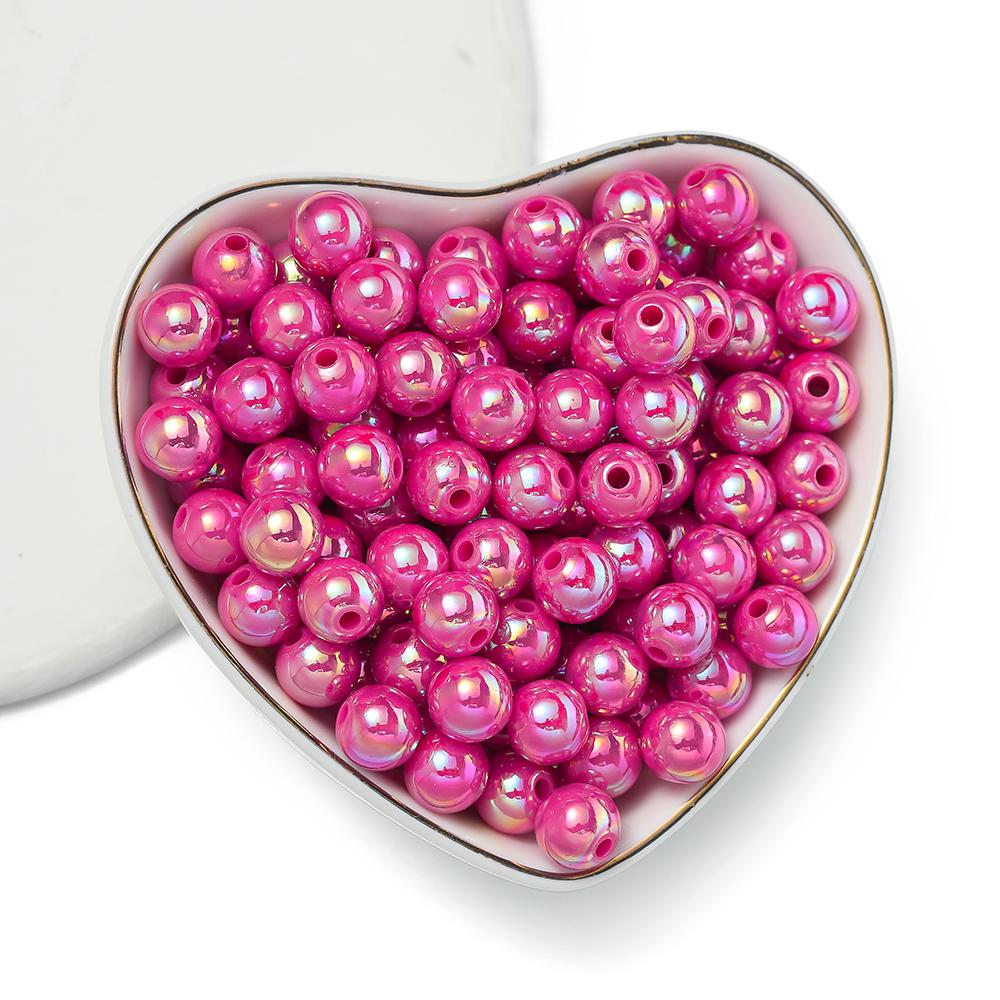 50/100pcs 6/8/10mm AB Color Acrylic Beads Round Loose Spacer Beads for Jewelry Making DIY Handmade Necklace Bracelet Accessories