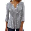 2025 Autumn European & American V-neck Print Long Sleeve Women's Blouse