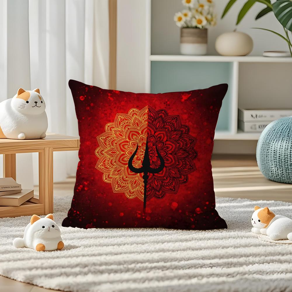 The SShiva TTrident Pillow Case Silky Elegant Comfort Sofa Bed Invisible Zipper
