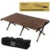 Hilander Wood Table Solid Feel Outdoor Low Table 130 X 70cm Camping Table Outdoor Desk Low Folding Table Roll-Top Roll-Top