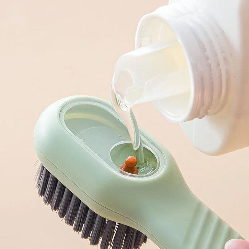 New Clean Brush Soft Bristled Liquid Shoe Brush Long Handle Brush Clothes Brushs Shoe Clothing Board Brushs Household Clean Tool
