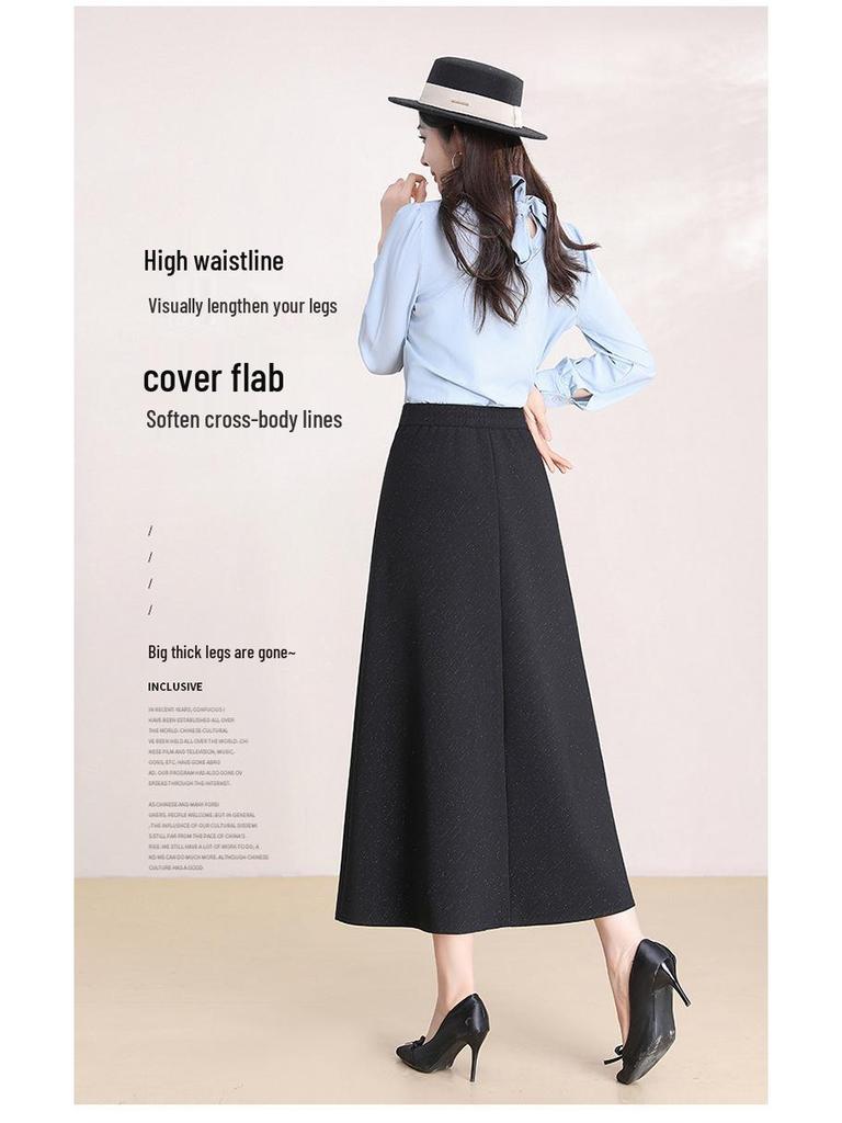 Chic Korean A-Line High-Waisted Casual Skirt for Women - Slimming, Versatile Mid-Length (Spring 2026 Collection)