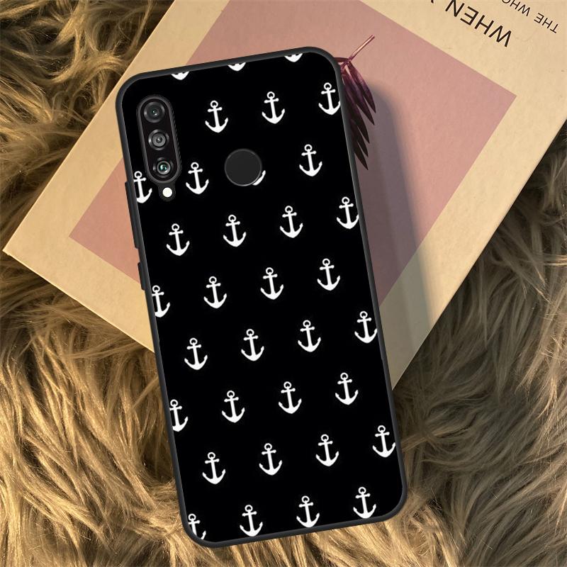 Stripes Anchor Boat Ship Wheel For Huawei Nova 11i 12i 3i 7i 8i 9 10 SE Y60 Y61 Y70 Y72 Y73 Y90 Y91 P20 P30 P40 Lite Case