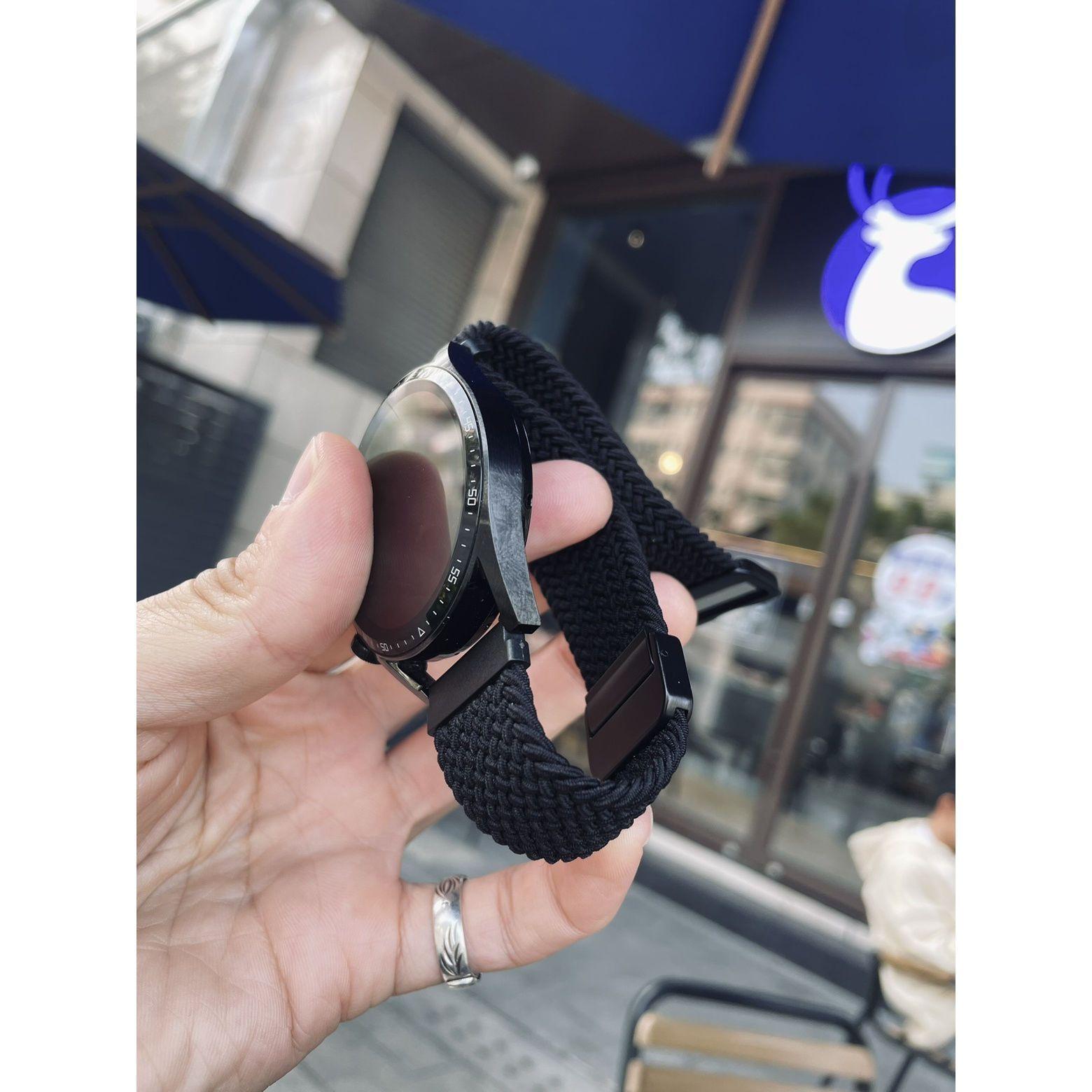 

Универсальный нейлоновый ремешок для часов 20 мм 22 мм - Нейлоновая магнитная пряжка Эластичный плетеный сменный ремешок для смарт-часов для HUAWEI Watch Samsung Galaxy Watch Amazfit 22mm