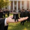 Figure Mini Cappelli di Laurea, Mini Cappello di Laurea 3D 'Congrats Graduation' con Articolazioni Mobili per Decorazione Tavola Festa di Laurea Vassoio a Gradini