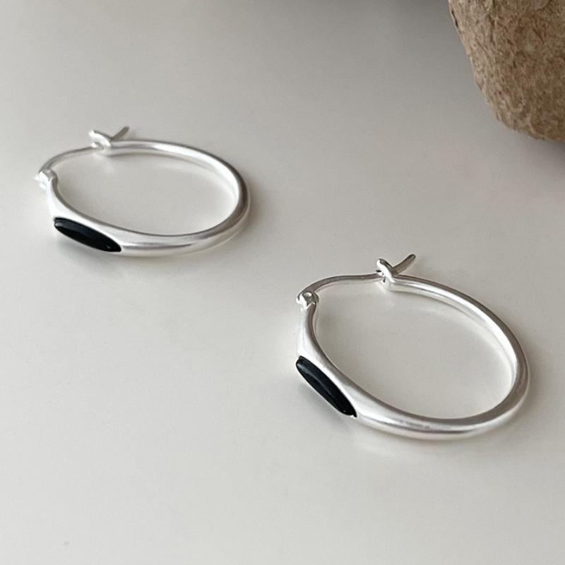 Minimalist Black  Hoop Earrings For Women Punk   Jewelry Gift Party Accessories