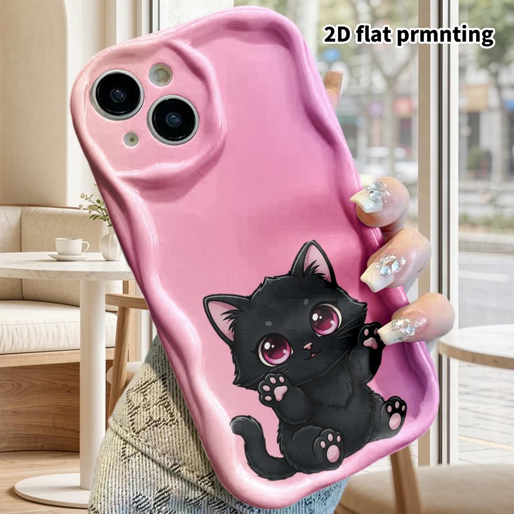 Phone Case: 2D Flat Design Suitable for iPhone 18, 17, 16, 15, 14, 13 Pro Film Protection Case, Couple Style, Pink Gradient Background, Christmas and