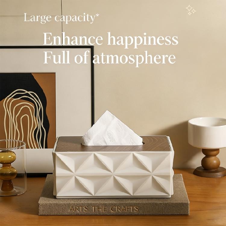 Wood And Plastic Tissue Box Ideal For Household Or Business Paper Towel Holder For Countertop Decoration