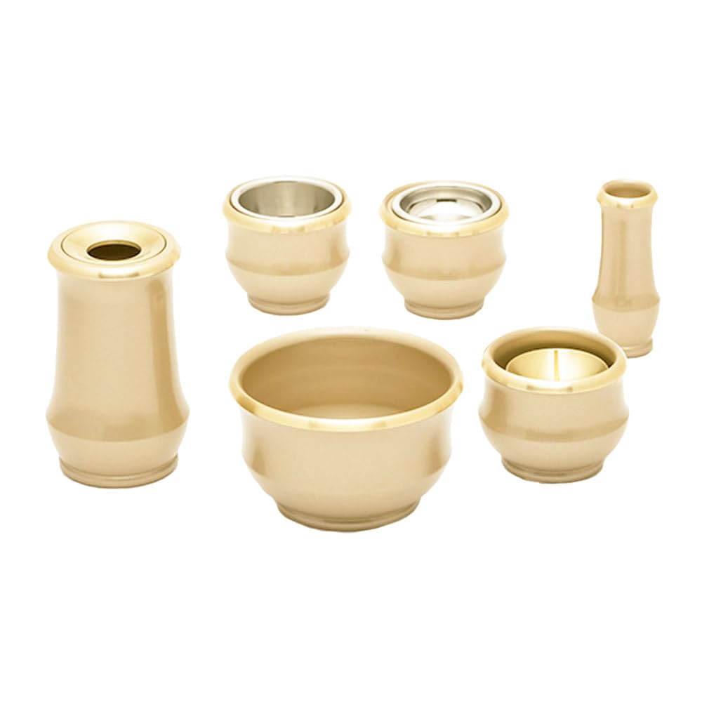 

for the Buddhist Buddhist Rufura Champagne incense flower fire Buddhist rice incense stick [Hasegawa altar] utensils, 6-piece set, gold, burner,