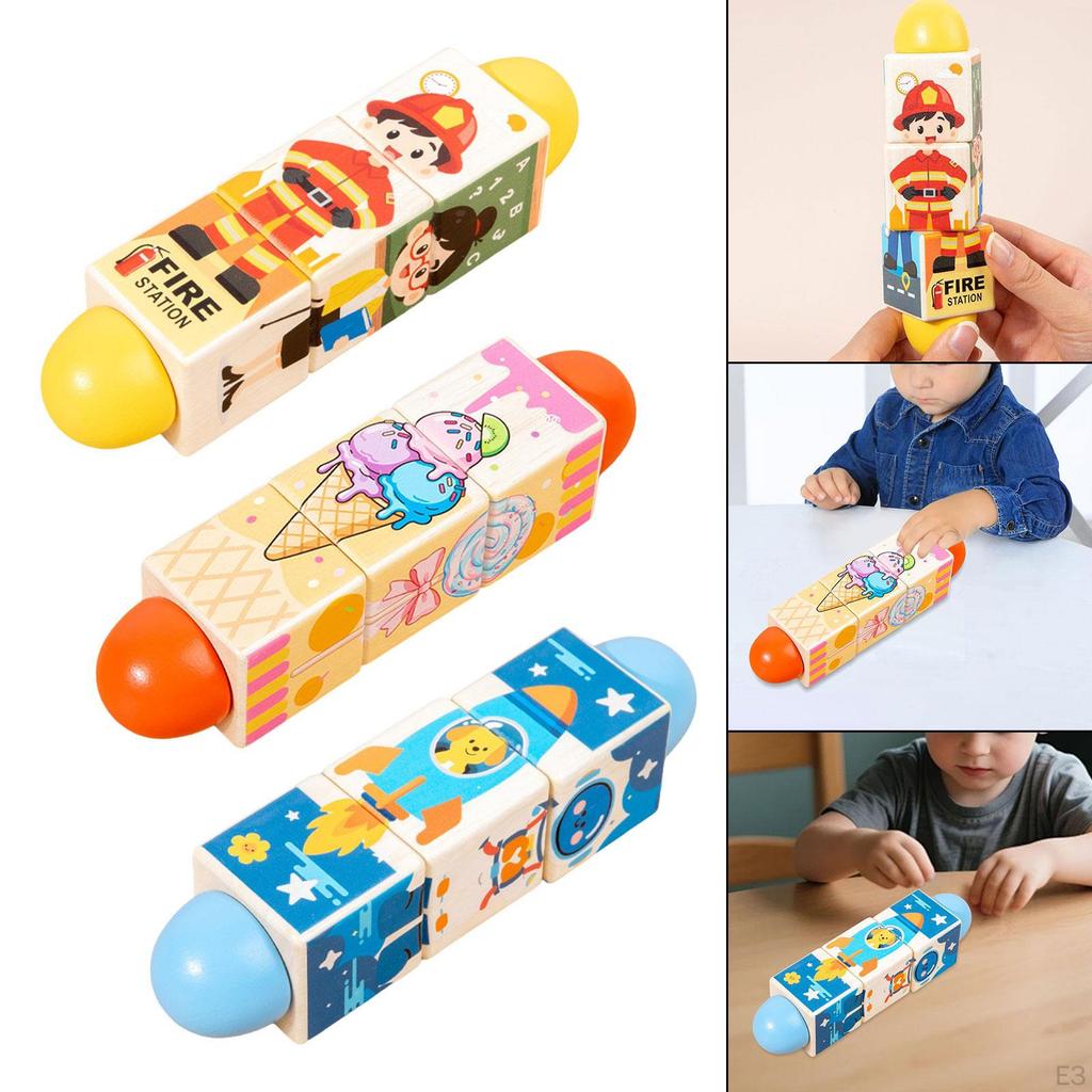Blocks Learning Educational Toy Wooden Puzzle Fine Motor Skill for Toddlers