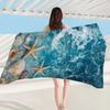 Seaside Starfish and Shells Beach Towel Patterned Sunscreen And Windproof Suitable For Swimming Pool Camping Travel Blanket