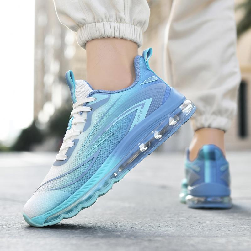Men's Casual Sneakers Four Seasons Breathable Light Full Palm Air Cushion Racing Running Shoes Students Mesh Speed Sports Shoes