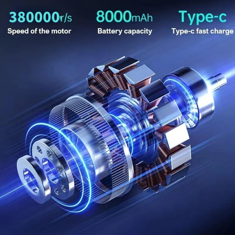 380000RPM Turbo Fan Powerful Air Blower Portable Wireless Dust Cleaner TypeC Charging Brushless Jet Blower Outdoor Home