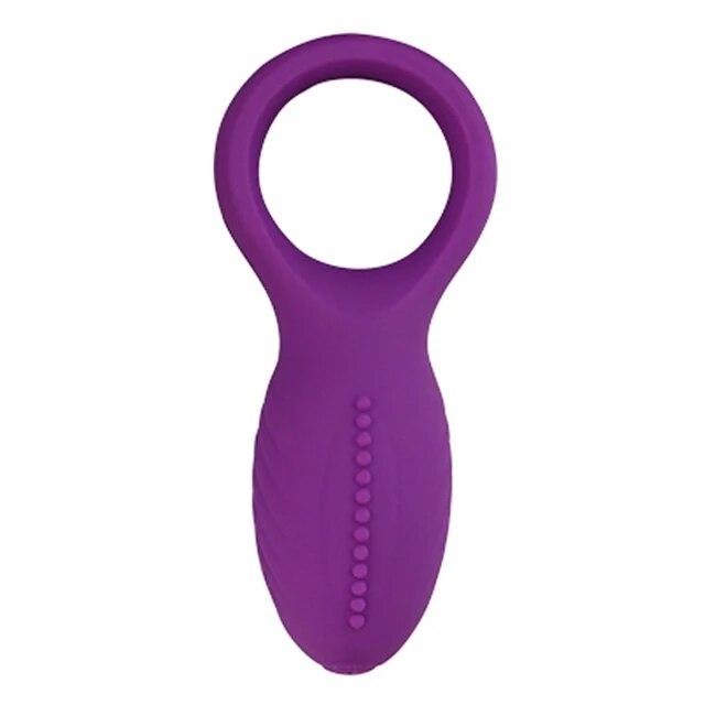 Unisex Double Vib Powerful Soft Silicone Dual Vibrating Cock Ring Penis Ring Double Rings for Couples Enhancing Harder Erection