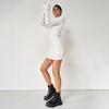 Langarm Rippen Geraffte Bandage Sexy Mini Kleid Herbst Winter Frauen High Neck Gestrickte Reine Party Elegante Outfits