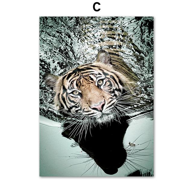 Tiger Deer Wald Berg Gras Kaktus Wand Kunst Leinwand Malerei Nordic Poster Und Drucke Wand Bilder Für Wohnzimmer Dekor