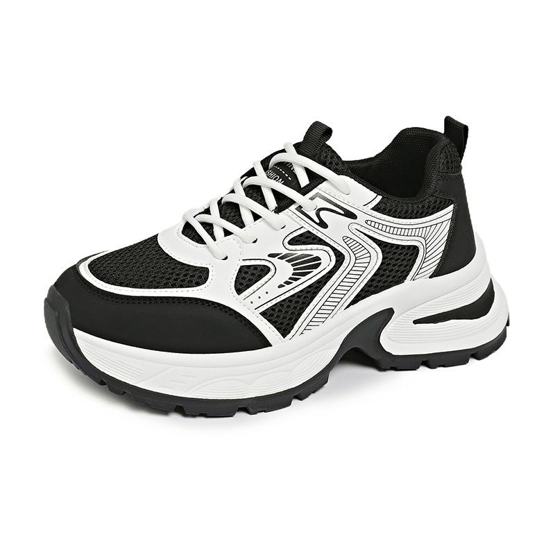 Women's Platform Sneakers 2026 Spring New Breathable Mesh Comfort Soft Designer Casual Sports Shoes Daily Versatile Chunky Shoes