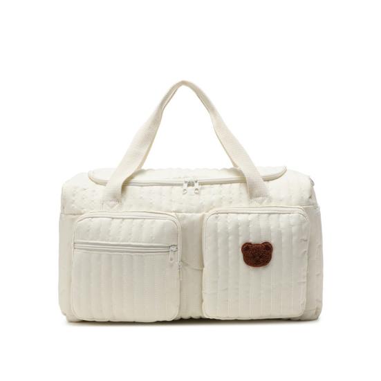 Bolsa de Fraldas Acolchoada Leve Grande Capacidade Padrão de Urso Bolsa para Mamãe com Alças de Ombro Acolchoadas Alça Superior Organizador Espaçoso