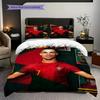 Cristiano Ronaldos Goal Triumph Bedding (1 * duvet cover + 2 * pillowcase, without core) 2D Flat Bedding set Soft and comfortable