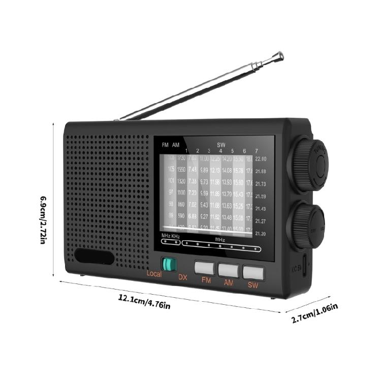 Elderly Friendly Portable Radio AM FM SW MW Bands Rechargeable Battery Radio Large Volumes Speaker Clear Sound